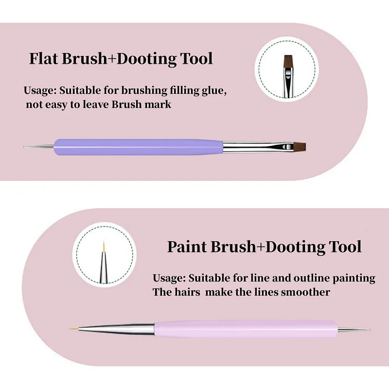 Wood Handle Nail Art Painting Brush Set