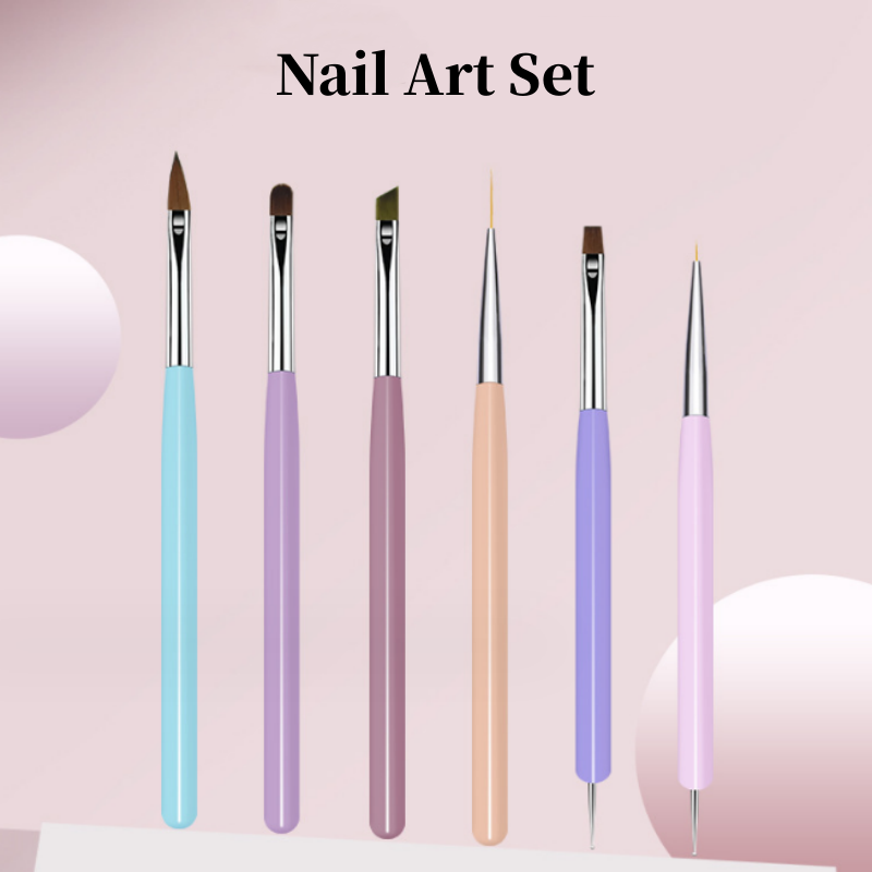 Wood Handle Nail Art Painting Brush Set